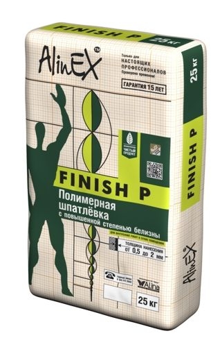 Смесь сухая шпаклевочная полимерная AlinEX Finish P 25 кг